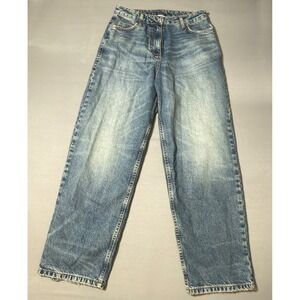 COLLUSION x Jeans Womens 26x30 Blue Distressed High Waist Baggy Wide‎ Leg Denim